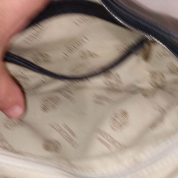 NWOT! I Medici Firenze Made In Italy Black & Tan Pebbled Leather Shoulder Bag - Picture 10 of 16